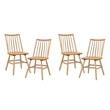Pemberly Row Asian Hardwood Dining Room Side Chair - Set of 4 in Natural Oak