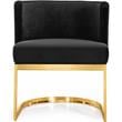 Pemberly Row Contemporary Set of 6 Black Velvet Dining Chairs