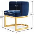 Pemberly Row Contemporary Set of 4 Navy Velvet Dining Chairs