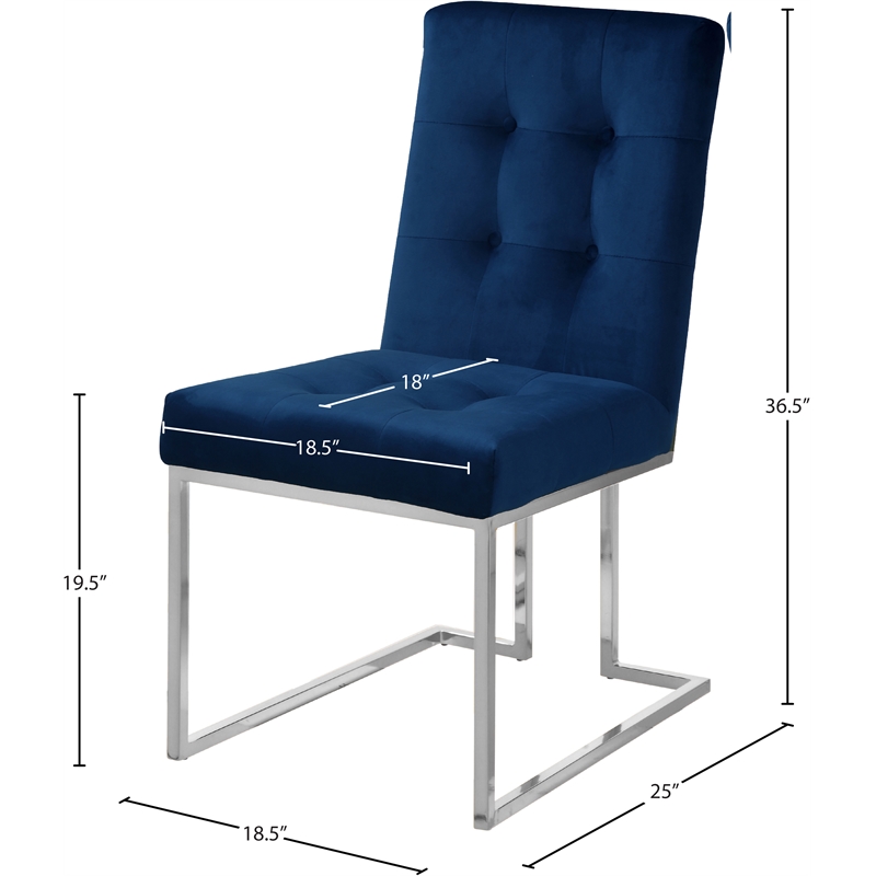 Pemberly Row Contemporary Velvet Dining Chairs in Navy (Set of 6)