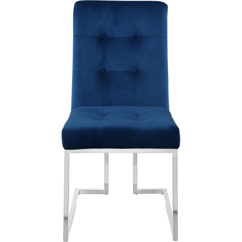 Pemberly Row Contemporary Velvet Dining Chairs in Navy (Set of 4)