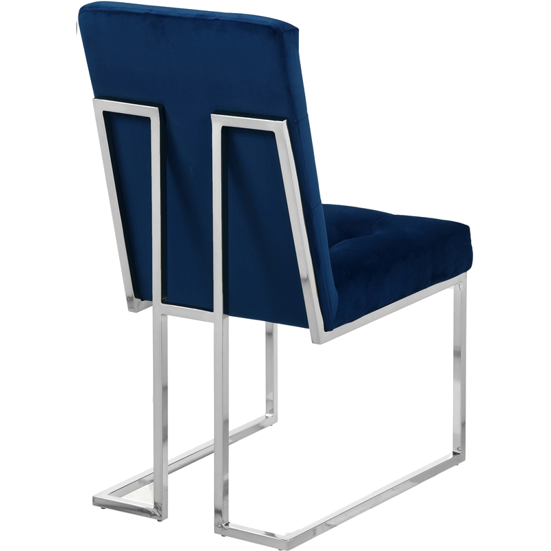 Pemberly Row Contemporary Velvet Dining Chairs in Navy (Set of 4)