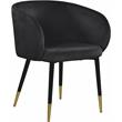 Pemberly Row Contemporary Set of 6 Velvet Dining Chairs in Black