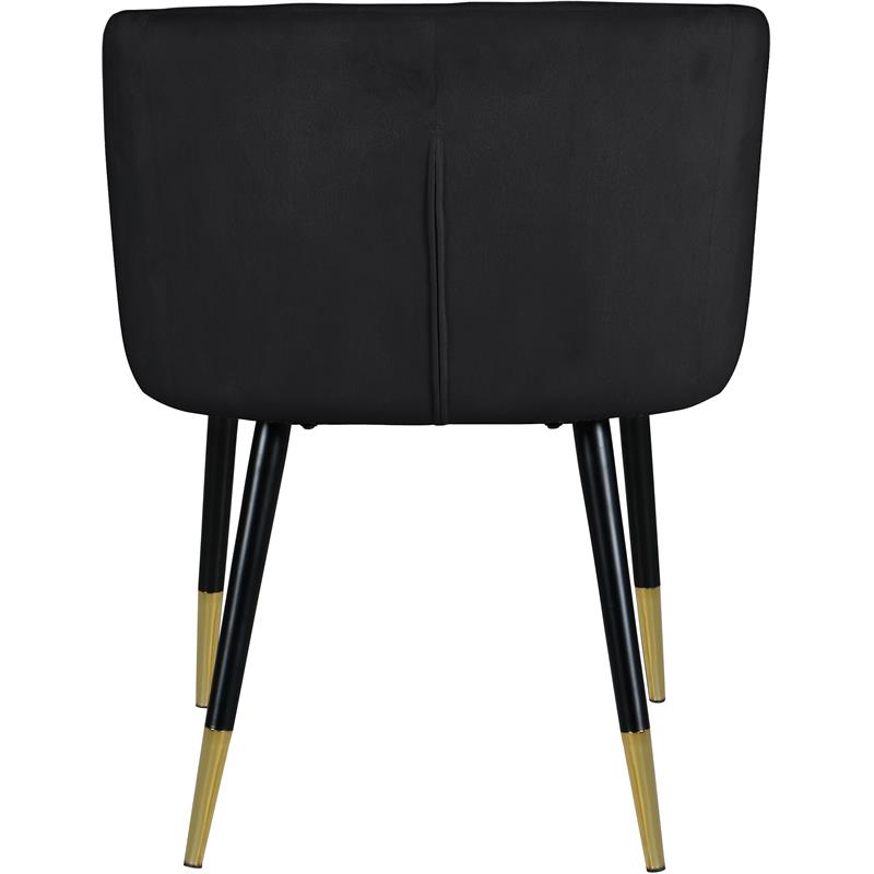 Pemberly Row Contemporary Set of 6 Velvet Dining Chairs in Black
