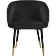 Pemberly Row Contemporary Set of 6 Velvet Dining Chairs in Black