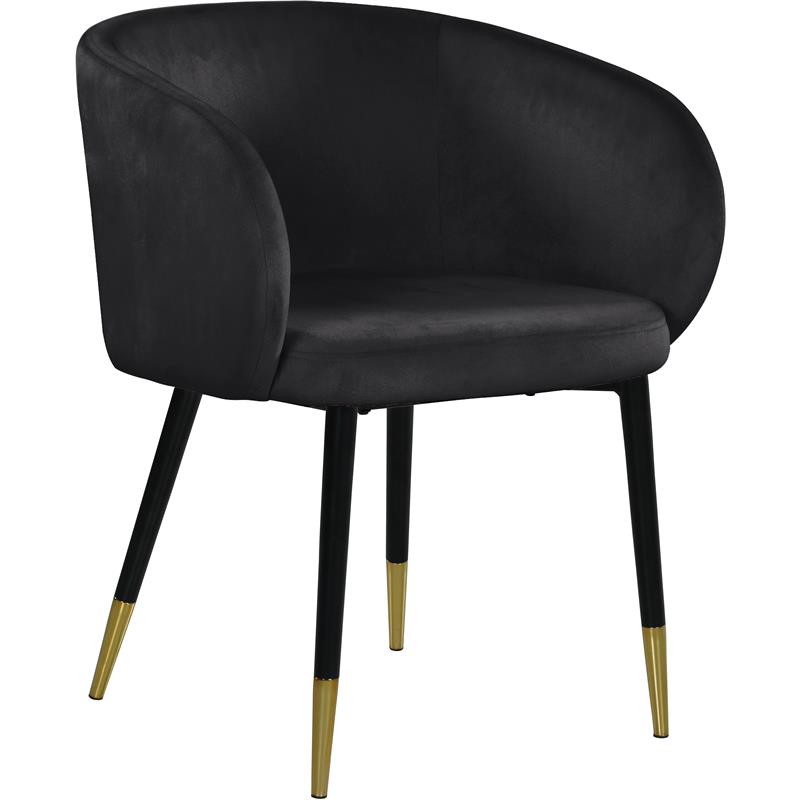 Pemberly Row Contemporary Set of 4 Velvet Dining Chairs in Black