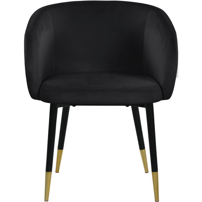 Pemberly Row Contemporary Set of 4 Velvet Dining Chairs in Black
