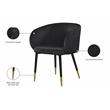 Pemberly Row Contemporary Set of 4 Velvet Dining Chairs in Black