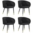 Pemberly Row Contemporary Set of 4 Velvet Dining Chairs in Black