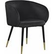 Pemberly Row Contemporary Set of 2 Velvet Dining Chairs in Black