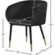 Pemberly Row Contemporary Set of 2 Velvet Dining Chairs in Black