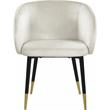 Pemberly Row Contemporary Set of 6 Velvet Dining Chairs in Cream