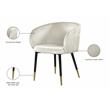 Pemberly Row Contemporary Set of 6 Velvet Dining Chairs in Cream