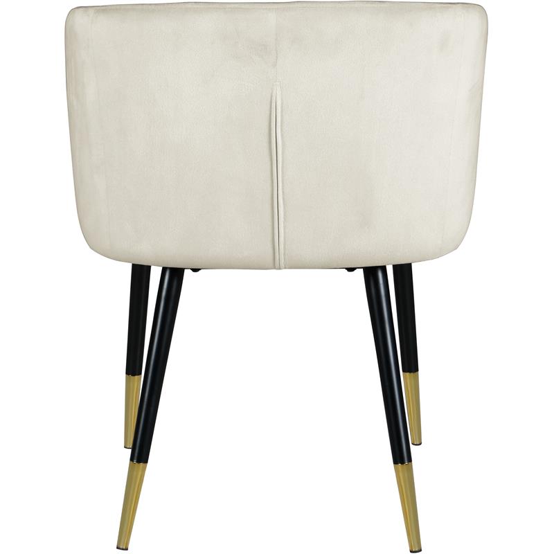 Pemberly Row Contemporary Set of 2 Velvet Dining Chairs in Cream
