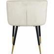 Pemberly Row Contemporary Set of 2 Velvet Dining Chairs in Cream