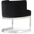 Pemberly Row Contemporary Set of 2 Black Velvet Dining Chairs