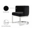 Pemberly Row Contemporary Set of 2 Black Velvet Dining Chairs