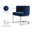 Pemberly Row Contemporary Set of 6 Navy Velvet Dining Chairs