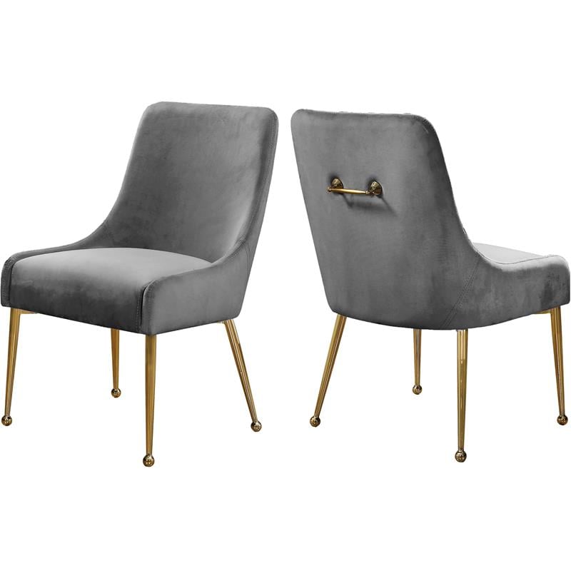 Pemberly Row Contemporary Velvet Dining Chairs in Gray (Set of 4)