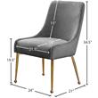 Pemberly Row Contemporary Velvet Dining Chairs in Gray (Set of 4)