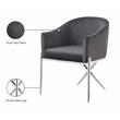 Pemberly Row Contemporary Set of 2 Gray Velvet Dining Chairs