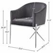 Pemberly Row Contemporary Set of 2 Gray Velvet Dining Chairs
