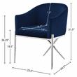 Pemberly Row Contemporary Set of 2 Navy Velvet Dining Chairs