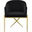 Pemberly Row Contemporary Set of 4 Black Velvet Dining Chairs