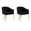 Pemberly Row Contemporary Set of 2 Black Velvet Dining Chairs