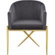 Pemberly Row Contemporary Set of 6 Gray Velvet Dining Chairs