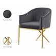 Pemberly Row Contemporary Set of 6 Gray Velvet Dining Chairs