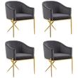 Pemberly Row Contemporary Set of 4 Gray Velvet Dining Chairs