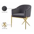 Pemberly Row Contemporary Set of 2 Gray Velvet Dining Chairs