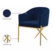 Pemberly Row Contemporary Set of 2 Navy Velvet Dining Chairs