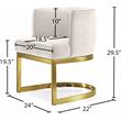 Pemberly Row Contemporary Set of 6 Cream Velvet Dining Chairs