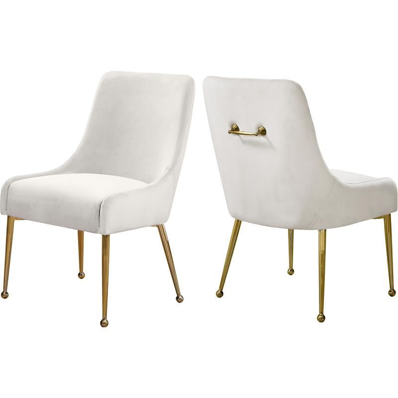 Pemberly Row Contemporary Cream Velvet Dining Chairs (Set of 6)