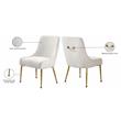 Pemberly Row Contemporary Cream Velvet Dining Chairs (Set of 6)