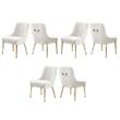 Pemberly Row Contemporary Cream Velvet Dining Chairs (Set of 6)