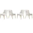 Pemberly Row Contemporary Cream Velvet Dining Chairs (Set of 4)