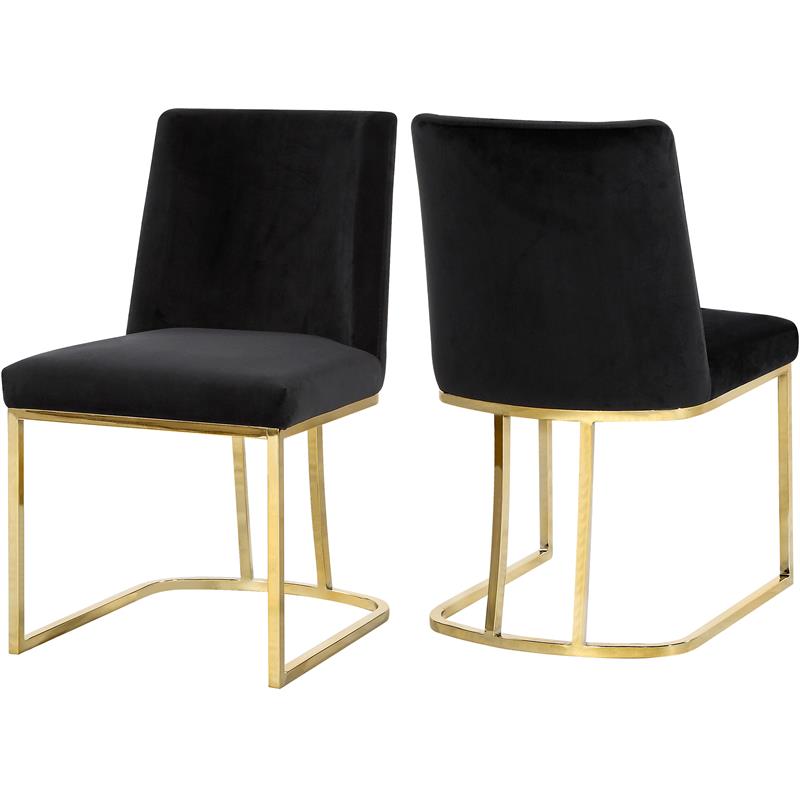 Pemberly Row Contemporary Black Velvet Dining Chairs (Set of 6)