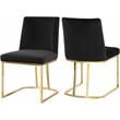 Pemberly Row Contemporary Black Velvet Dining Chairs (Set of 6)
