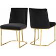 Pemberly Row Contemporary Black Velvet Dining Chairs (Set of 4)