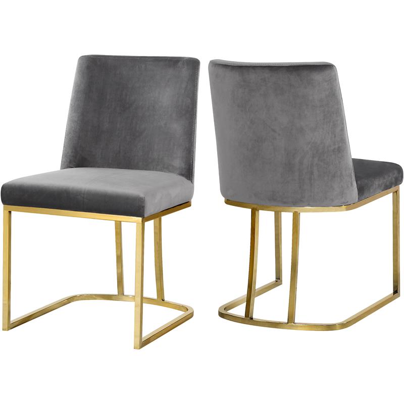 Pemberly Row Contemporary Gray Velvet Dining Chairs (Set of 6)