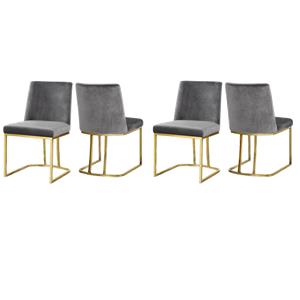 Pemberly Row Contemporary Gray Velvet Dining Chairs (Set of 4)