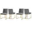 Pemberly Row Contemporary Gray Velvet Dining Chairs (Set of 4)