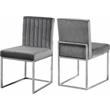 Pemberly Row Contemporary Gray Velvet Dining Chairs (Set of 6)