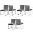Pemberly Row Contemporary Gray Velvet Dining Chairs (Set of 6)