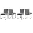 Pemberly Row Contemporary Gray Velvet Dining Chairs (Set of 4)