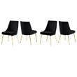 Pemberly Row Contemporary Black Velvet Dining Chairs (Set of 4)
