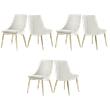 Pemberly Row Contemporary Cream Velvet Dining Chairs (Set of 6)
